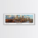 Raleigh North Carolina Panoramic Print, Artistic Framed Canvas Print, City Travel Poster, Home Decoration, Wall Art, Gift Idea