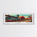 Louisville Kentucky Panoramic Wall Art, Mid Century Modern Framed Canvas Print, Retro Pop Art Travel Poster, Home Decor