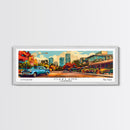 Oakland California Panoramic Wall Art, Pop Art Framed Canvas Print, Mid Century Modern Home Decor, Retro Style Travel Poster