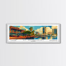 St. Petersburg Florida Panoramic Painting, Mid Century Modern Framed Canvas Print, Retro Pop Art Travel Poster, Wall Art, Home Decor