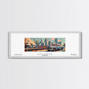 Atlanta Georgia Panoramic Painting, Mid Century Modern Framed Canvas Print, Retro Pop Art Travel Poster, Wall Decor, Gift Idea, Home Decor