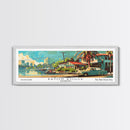 Baton Rouge Louisiana Panoramic Wall Art, Retro Pop Art Framed Canvas Print, Mid Century Modern Travel Poster, Living Room Decor, Office Art