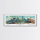 Cincinnati Ohio Panoramic Wall Art, Retro Pop Art Framed Canvas Print, Mid Century Modern Travel Poster, Living Room Decor, Wall Hanging, Office Art