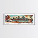 Kansas City Missouri Panoramic Wall Art, Mid Century Modern Framed Canvas Print, Retro Pop Art Travel Poster, Home Decor, Office Art, Gift Idea, Wall Hanging