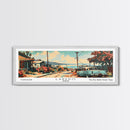 Laredo Texas Panoramic Painting, Mid Century Modern Framed Canvas Print, Retro Pop Art Travel Poster, Wall Art, Living Room Decor, Office Wall Art, Home Decor