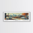Lexington Kentucky Panoramic Wall Art, Mid Century Modern Framed Canvas Print, Retro Pop Art Travel Poster, Living Room Art, Office Decor, Wall Hanging