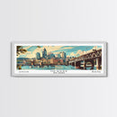 Newark New Jersey Panoramic Wall Art, Mid Century Modern Framed Canvas Print, Retro Pop Art Travel Poster, Home Decor, Office Art, Gift Idea, Living Room Wall Hanging
