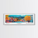 Arvada Colorado Panoramic Painting, Mid Century Modern Framed Canvas Print, Retro Pop Art Travel Poster, Living Room Wall Art, City Print