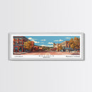 Billings Montana Panoramic Painting, Mid Century Modern Framed Canvas Print, Retro Pop Art Travel Poster, Living Room Wall Art, City Art