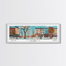 Elizabeth New Jersey Panoramic Wall Art, Mid Century Modern Framed Canvas Print, Retro Pop Art Travel Poster, City Home Decor, Office Art