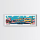 Sparks Nevada Panoramic Wall Art, Mid Century Modern Framed Canvas Print, Retro Pop Art Travel Poster, Living Room and Office Decor