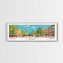Syracuse New York Panoramic Painting, Mid Century Modern Framed Canvas Print, Retro Pop Art Travel Poster, Home and Office Wall Art Decor