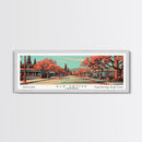Elk Grove California Panoramic Painting, Framed Canvas Print, Mid Century Modern Wall Art, Retro Pop Art Travel Poster, Office Decor, City Art