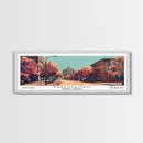 Greensboro North Carolina Panoramic Wall Art, Mid Century Modern Framed Canvas Print, Retro Pop Art Travel Poster, City Art, Living Room Decor, Home Office Decor