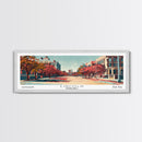 Lincoln Nebraska Panoramic Wall Art, Mid Century Modern Framed Canvas Print, Retro Pop Art Travel Poster, Office Decor, Gift Idea