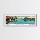 Louisville Kentucky Panoramic Wall Art, Mid Century Modern Framed Canvas Print, Retro Pop Art Travel Poster, Office Decor, Living Room Art