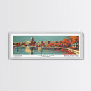Madison Wisconsin Panoramic Wall Art, Mid Century Modern Framed Canvas Print, Retro Pop Art Travel Poster, Office Decor, Gift Idea