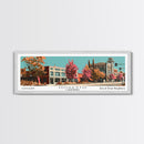 Modesto California Panoramic Wall Art, Mid Century Modern Framed Canvas Print, Retro Pop Art Travel Poster, Office Decor, Living Room Art