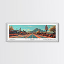 Scottsdale Arizona Panoramic Wall Art, Mid Century Modern Framed Canvas Print, Retro Pop Art Cityscape, Travel Poster, Living Room Decor