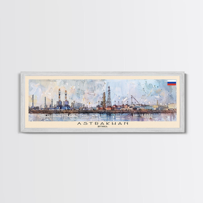 Astrakhan Russia Travel Print Wall Art, Panoramic City Art, Travel Art, Wall Decor, Vacation Gift, Framed Canvas Print Or Metal Art