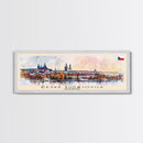 Ceske Budejovice Czech Republic Wall Art, Panoramic Travel Poster, Panoramic Framed Canvas Print, City Wall Art, Wall Hanging Home Decor, Travel Art