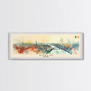 Dublin Ireland Panoramic Travel Poster, Framed Canvas Print or Metal Wall Art, Travel Art, Home Decor, Panoramic Painting, Midcentury Art