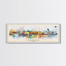 Helsinki Finland Travel Art, City Art, Framed Canvas Print or Metal Wall Art, Europe Travel Poster, Panoramic Wall Art, Extra Wide Wall Art