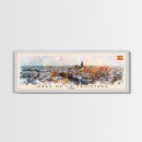 Jerez De La Frontera Spain Panoramic Travel Poster, Framed Canvas Print or Metal Wall Art, Travel Art, Home Decor, Panoramic Painting, Midcentury Art