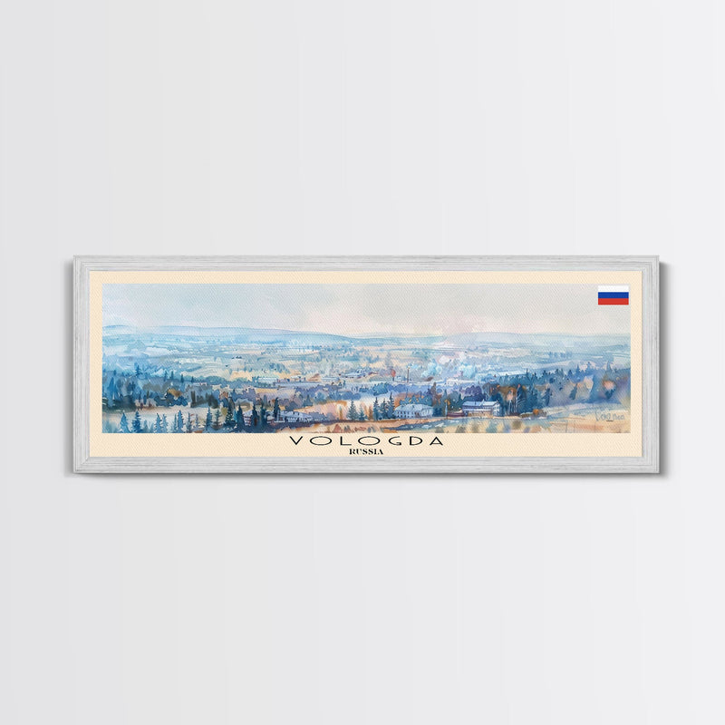 Vologda Russia Wall Art, Panoramic Travel Poster, Panoramic Framed Canvas Print, City Wall Art, Wall Hanging Home Decor, Travel Art