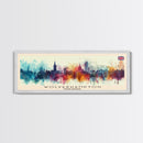 Wolverhampton United Kingdom Panoramic Travel Poster, Framed Canvas Print or Metal Wall Art, Travel Art, Home Decor, Panoramic Painting, Midcentury Art