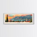 Bar Montenegro Panoramic Travel Poster, Framed Canvas Print or Metal Wall Art, Travel Art, Home Decor, Panoramic Painting, Midcentury Art