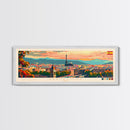 Barcelona Spain Travel Print Wall Art, Panoramic City Art, Travel Art, Wall Decor, Vacation Gift, Framed Canvas Print Or Metal Art