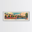 Dublin Ireland Panoramic Travel Poster, Framed Canvas Print or Metal Wall Art, Travel Art, Home Decor, Panoramic Painting, Midcentury Art