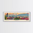 Geneva Switzerland Wall Art, Panoramic Travel Poster, Panoramic Framed Canvas Print, City Wall Art, Wall Hanging Home Decor, Travel Art