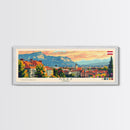 Graz Austria Wall Art, Panoramic Travel Poster, Panoramic Framed Canvas Print, City Wall Art, Wall Hanging Home Decor, Travel Art