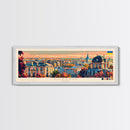 Kharkiv Ukraine Panoramic Travel Poster, Framed Canvas Print or Metal Wall Art, Travel Art, Home Decor, Panoramic Painting, Midcentury Art