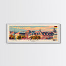 Leipzig Germany Panoramic Travel Poster, Framed Canvas Print or Metal Wall Art, Travel Art, Home Decor, Panoramic Painting, Midcentury Art