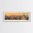 Madrid Spain Panoramic Travel Poster, Framed Canvas Print or Metal Wall Art, Travel Art, Home Decor, Panoramic Painting, Midcentury Art