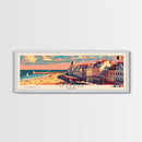 Ostend Belgium Panoramic Travel Poster, Framed Canvas Print or Metal Wall Art, Travel Art, Home Decor, Panoramic Painting, Midcentury Art