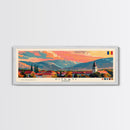 Piteti Romania Panoramic Travel Poster, Framed Canvas Print or Metal Wall Art, Travel Art, Home Decor, Panoramic Painting, Midcentury Art
