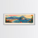 San Sebastian Spain Panoramic Travel Poster, Framed Canvas Print or Metal Wall Art, Travel Art, Home Decor, Panoramic Painting, Midcentury Art