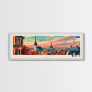 Tallinn Estonia Panoramic Travel Poster, Framed Canvas Print or Metal Wall Art, Travel Art, Home Decor, Panoramic Painting, Midcentury Art