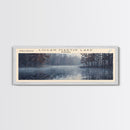 Logan Martin Lake Framed Canvas Print, Lake House Decor, Panoramic Wall Art, Travel Poster, Scenic Landscape Painting, Rustic Art