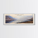 Amisk Lake Panoramic Framed Canvas Print, Lake House Art, Vintage Style, Travel Poster, Nature Scene, Scenic Artwork