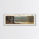 Banning Lake Indiana Framed Canvas Print, Lake House Decor, Panoramic Scenic Painting, Travel Poster, Rustic Art, Nature Wall Art