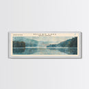 Belews Lake North Carolina Panoramic Framed Canvas Print, Lake House Decor, Scenic View, Travel Poster, Minimalist Art, Home Decor