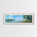 Big Spirit Lake Iowa Framed Canvas Print, Panoramic Lake House Decor, Scenic View, Travel Poster, Rustic Art, Lake Painting