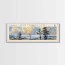 Blue Cypress Lake Florida Framed Canvas Print, Lake House Art, Panoramic Scenic View, Travel Poster, Modern Decor, Lake Painting