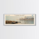 Buffalo Lake Framed Canvas Print, Panoramic Lake House Decor, Wall Art, Travel Poster, Modern Lake Painting, Nature Art