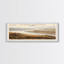 Calamus Reservoir Nebraska Framed Canvas Print, Panoramic Lake House Decor, Wall Art, Travel Poster, Rustic Lake Painting, Nature Art